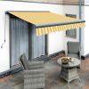4.0m Full Cassette Electric Yellow Stripe Awning (Charcoal Cassette)